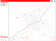 New Braunfels Wall Map Red Line Style